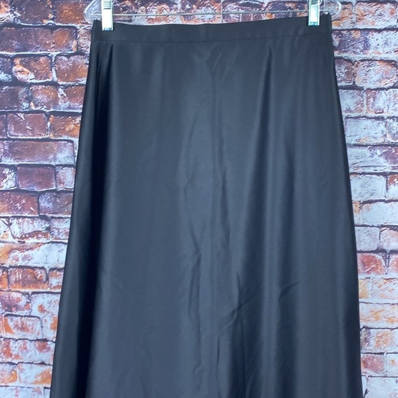 Tadashi Shoji Classic Black Silky Long Maxi Floor Formal Skirt Sz M - Picture 4 of 12